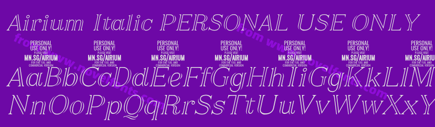 Airium Italic PERSONAL USE ONLYPreview