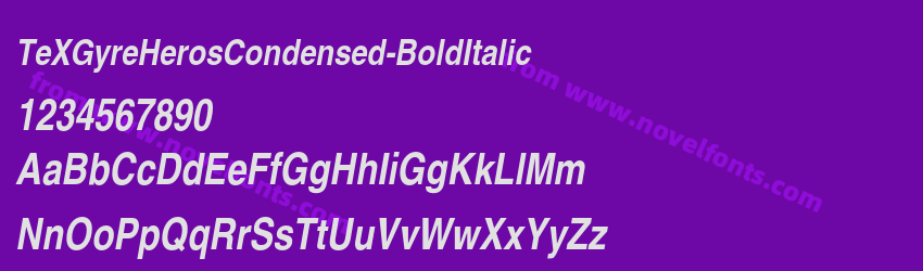 TeXGyreHerosCondensed-BoldItalicPreview