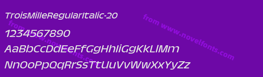 TroisMilleRegularItalic-20Preview