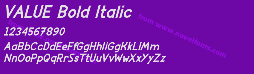 VALUE Bold ItalicPreview