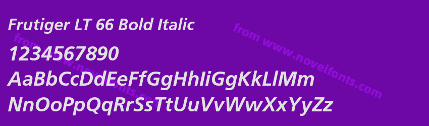 Frutiger LT 66 Bold ItalicPreview