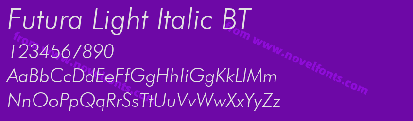 Futura Light Italic BTPreview