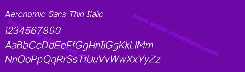 Aeronomic Sans Thin ItalicPreview