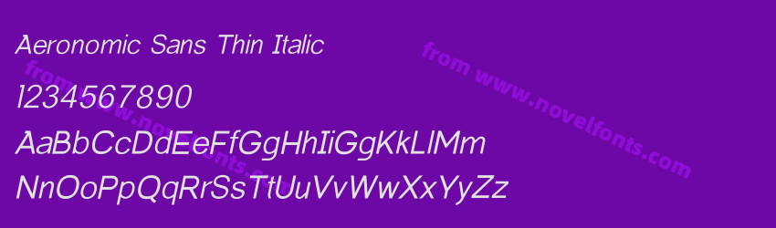 Aeronomic Sans Thin ItalicPreview