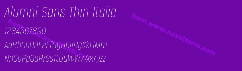 Alumni Sans Thin ItalicPreview