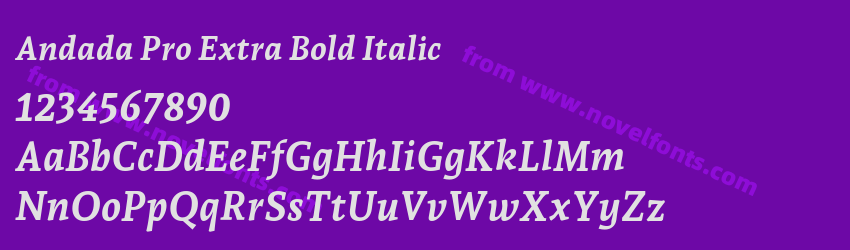 Andada Pro Extra Bold ItalicPreview