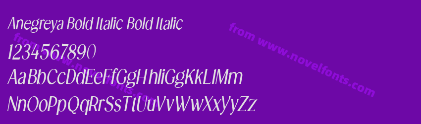 Anegreya Bold Italic Bold ItalicPreview