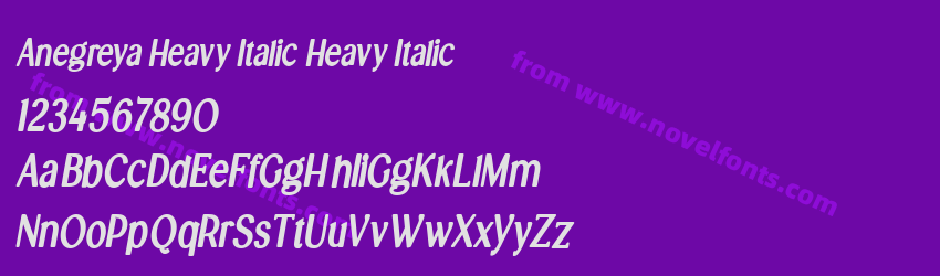 Anegreya Heavy Italic Heavy ItalicPreview