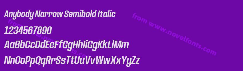 Anybody Narrow Semibold ItalicPreview