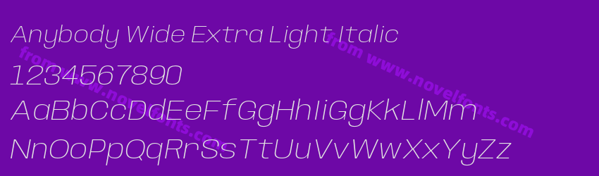 Anybody Wide Extra Light ItalicPreview