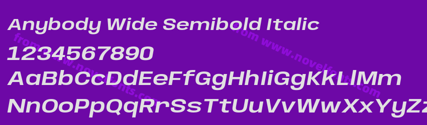 Anybody Wide Semibold ItalicPreview