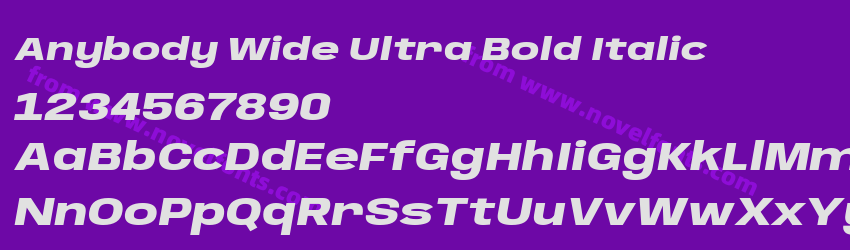 Anybody Wide Ultra Bold ItalicPreview