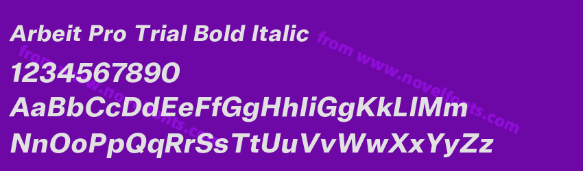 Arbeit Pro Trial Bold ItalicPreview