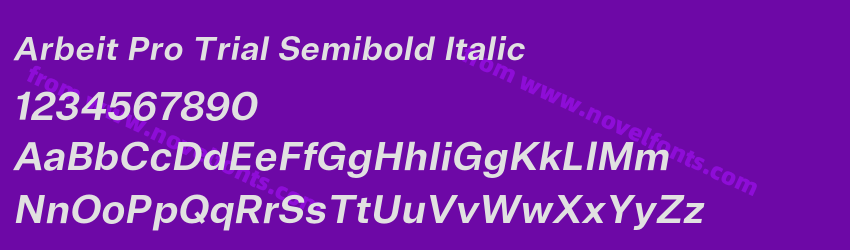 Arbeit Pro Trial Semibold ItalicPreview