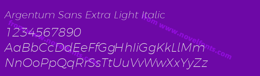 Argentum Sans Extra Light ItalicPreview