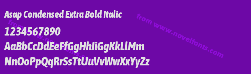 Asap Condensed Extra Bold ItalicPreview