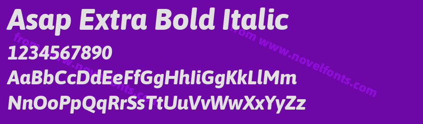 Asap Extra Bold ItalicPreview