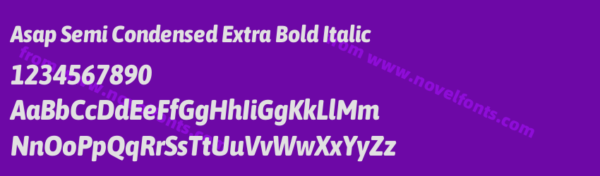 Asap Semi Condensed Extra Bold ItalicPreview