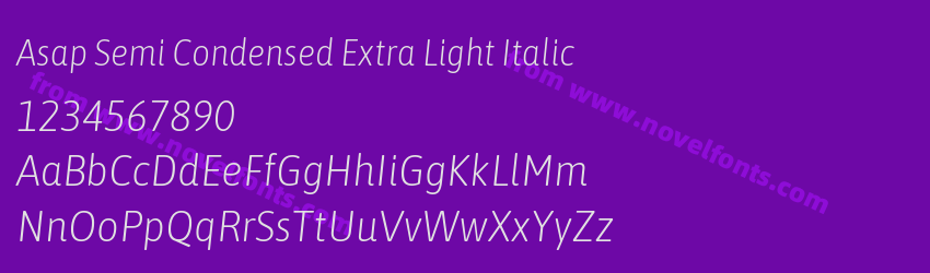 Asap Semi Condensed Extra Light ItalicPreview