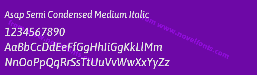 Asap Semi Condensed Medium ItalicPreview