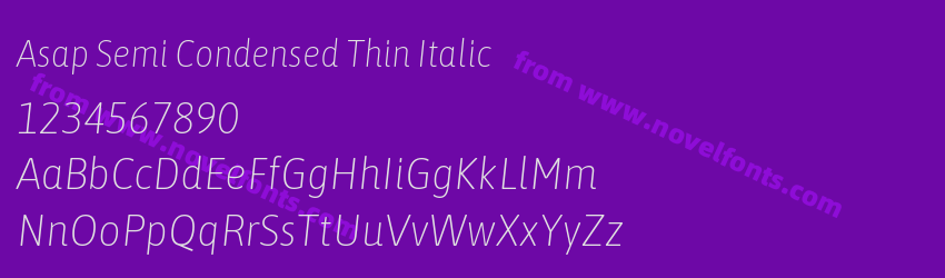 Asap Semi Condensed Thin ItalicPreview