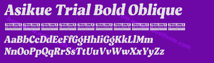 Asikue Trial Bold ObliquePreview