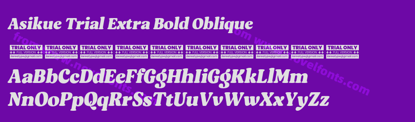 Asikue Trial Extra Bold ObliquePreview