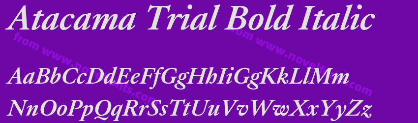 Atacama Trial Bold ItalicPreview