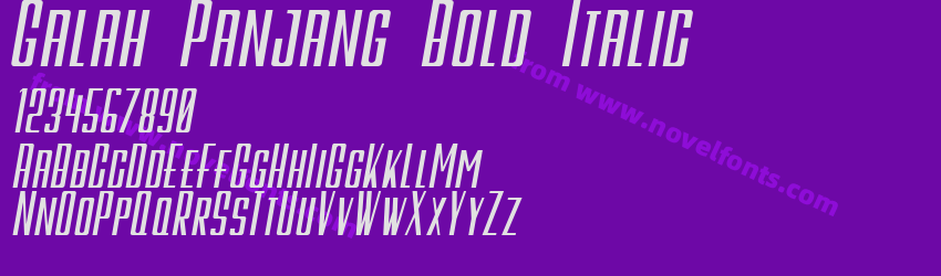 Galah Panjang Bold ItalicPreview