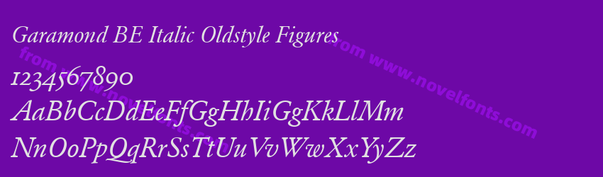 Garamond BE Italic Oldstyle FiguresPreview