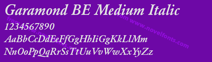 Garamond BE Medium ItalicPreview