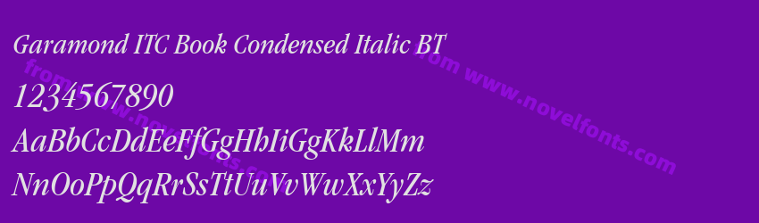 Garamond ITC Book Condensed Italic BTPreview