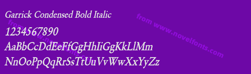 Garrick Condensed Bold ItalicPreview