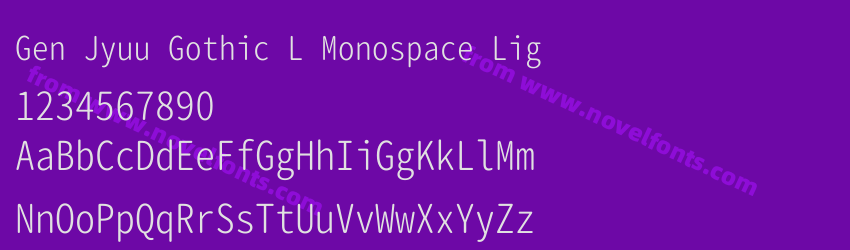 Gen Jyuu Gothic L Monospace LigPreview