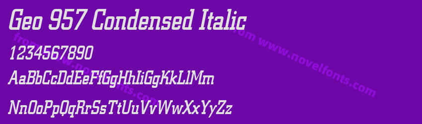 Geo 957 Condensed ItalicPreview