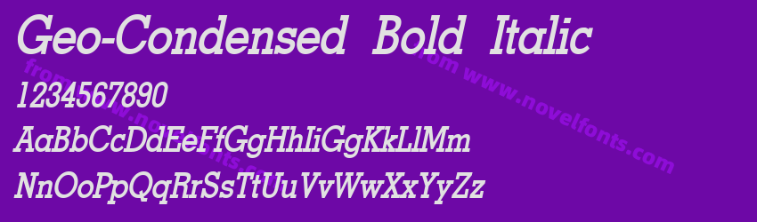 Geo-Condensed Bold ItalicPreview