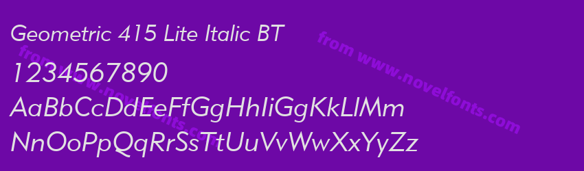 Geometric 415 Lite Italic BTPreview