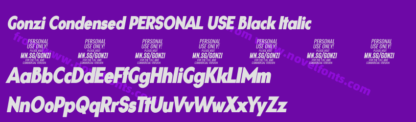 Gonzi Condensed PERSONAL USE Black ItalicPreview