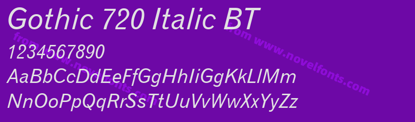 Gothic 720 Italic BTPreview