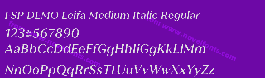 FSP DEMO Leifa Medium Italic RegularPreview FSP DEMO Leifa Medium Italic RegularPreview