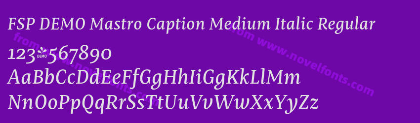 FSP DEMO Mastro Caption Medium Italic RegularPreview FSP DEMO Mastro Caption Medium Italic RegularPreview