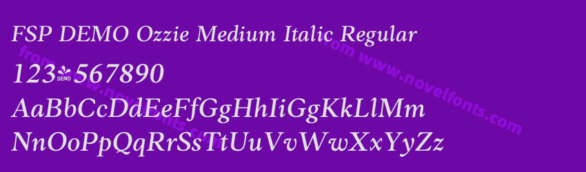 FSP DEMO Ozzie Medium Italic RegularPreview FSP DEMO Ozzie Medium Italic RegularPreview