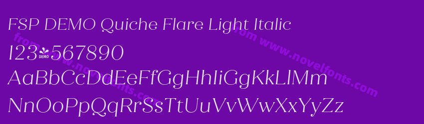 FSP DEMO Quiche Flare Light ItalicPreview FSP DEMO Quiche Flare Light ItalicPreview