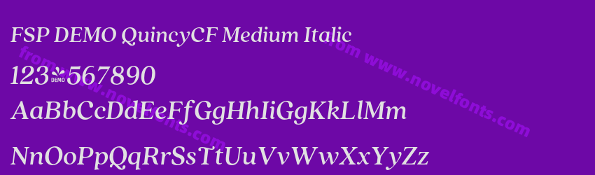 FSP DEMO QuincyCF Medium ItalicPreview FSP DEMO QuincyCF Medium ItalicPreview