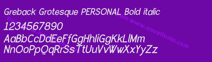 Greback Grotesque PERSONAL Bold italicPreview