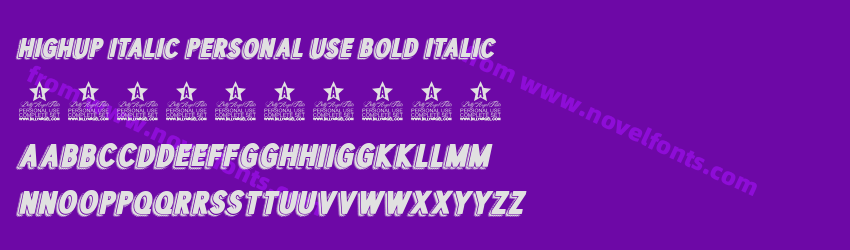 HIGHUP ITALIC PERSONAL USE Bold ItalicPreview