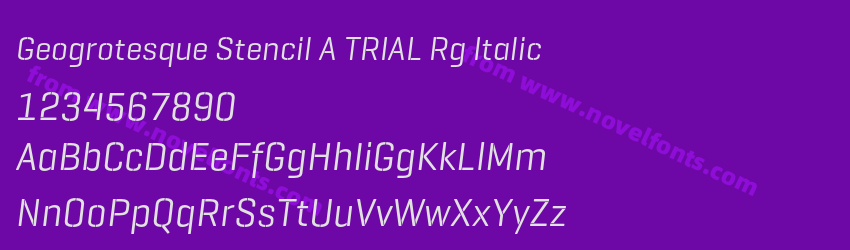 Geogrotesque Stencil A TRIAL Rg ItalicPreview Geogrotesque Stencil A TRIAL Rg ItalicPreview