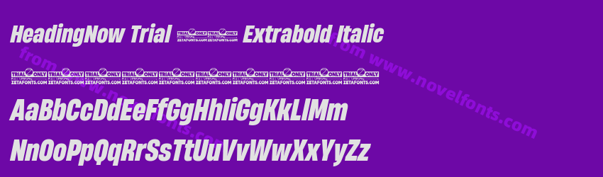 HeadingNow Trial 57 Extrabold ItalicPreview