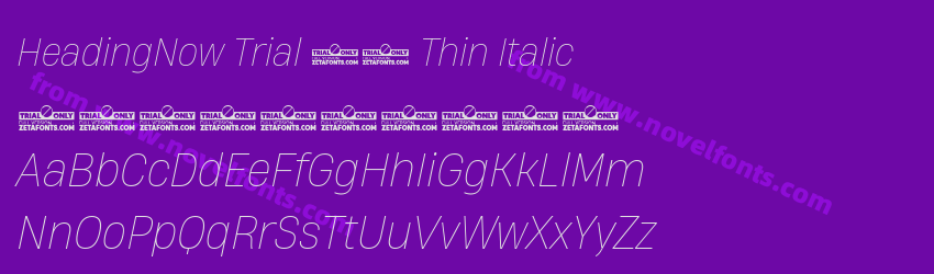 HeadingNow Trial 61 Thin ItalicPreview