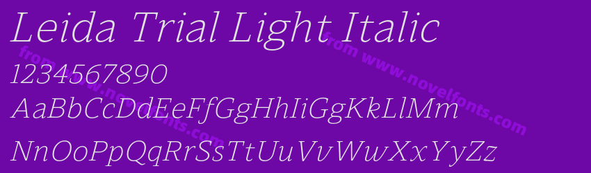 Leida Trial Light ItalicPreview Leida Trial Light ItalicPreview